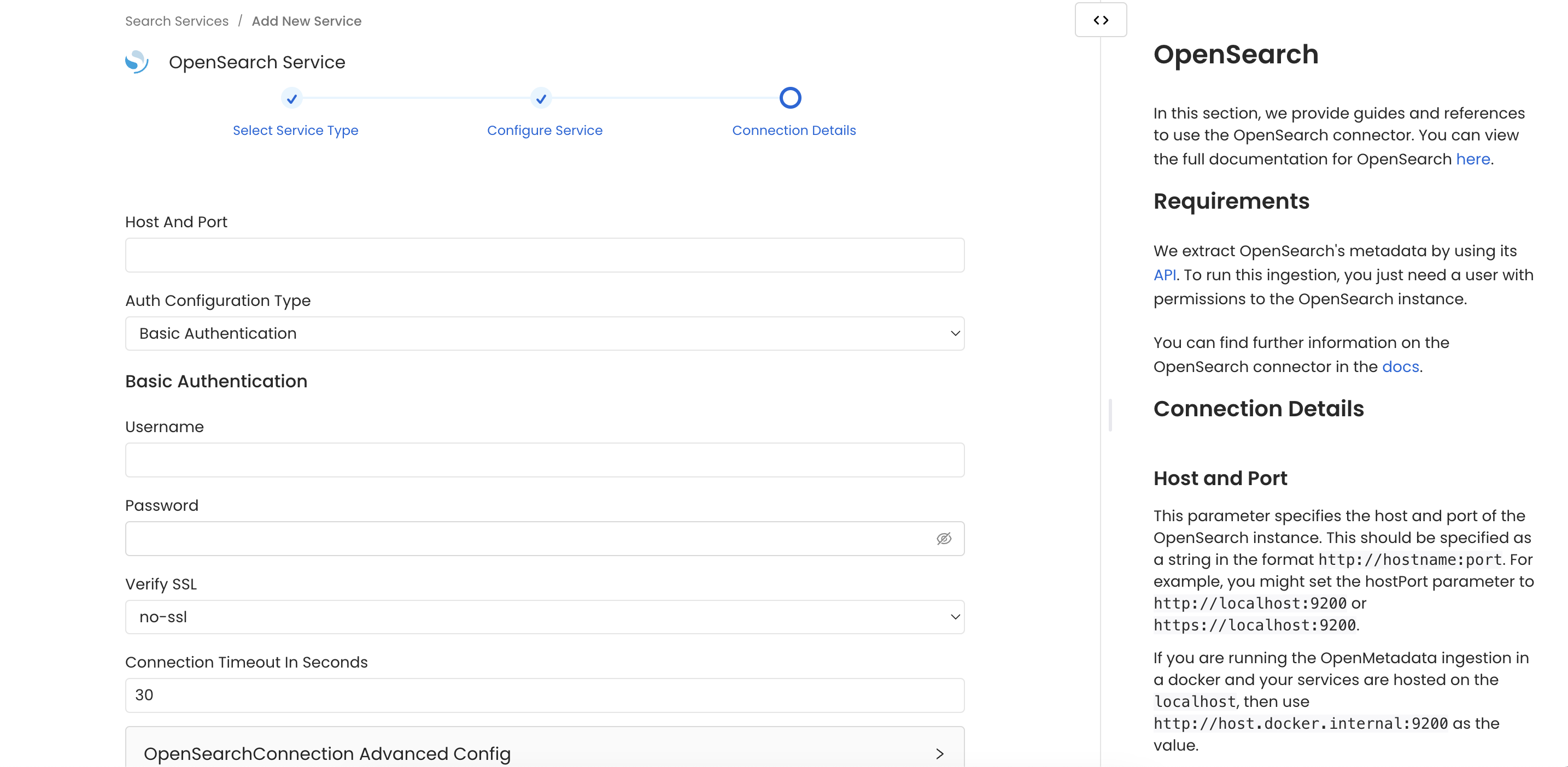 Configure Service connection